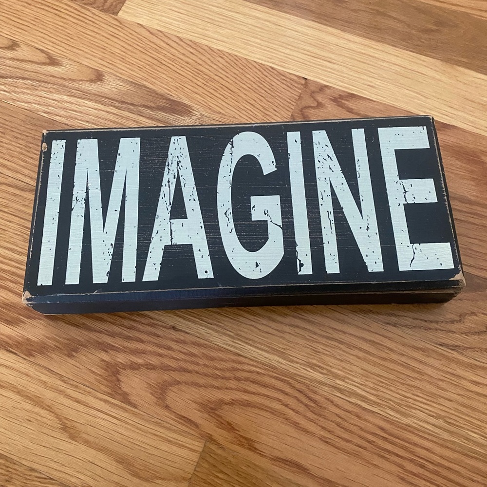 Wood ‘Imagine’ Sign - Home Decor